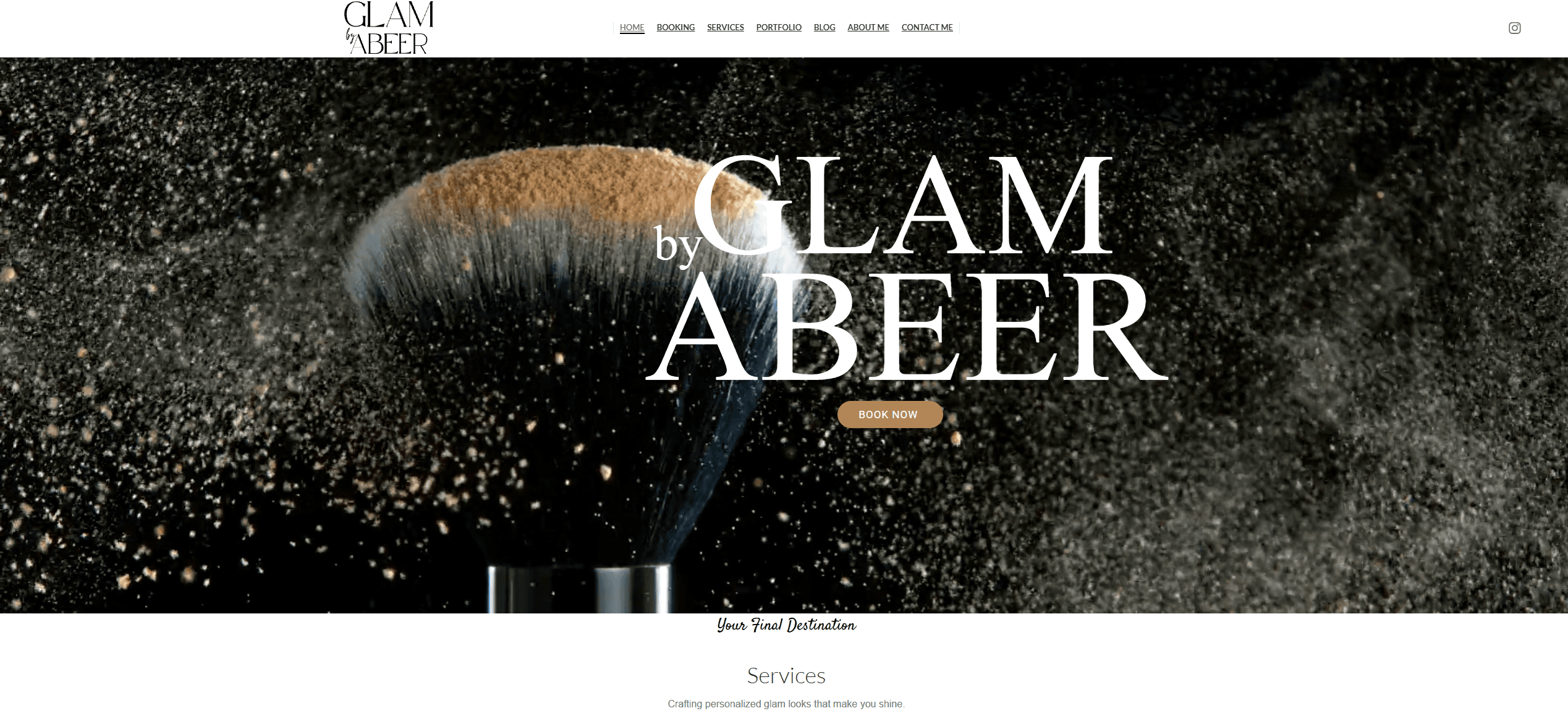 Glam by Abeer website screenshot