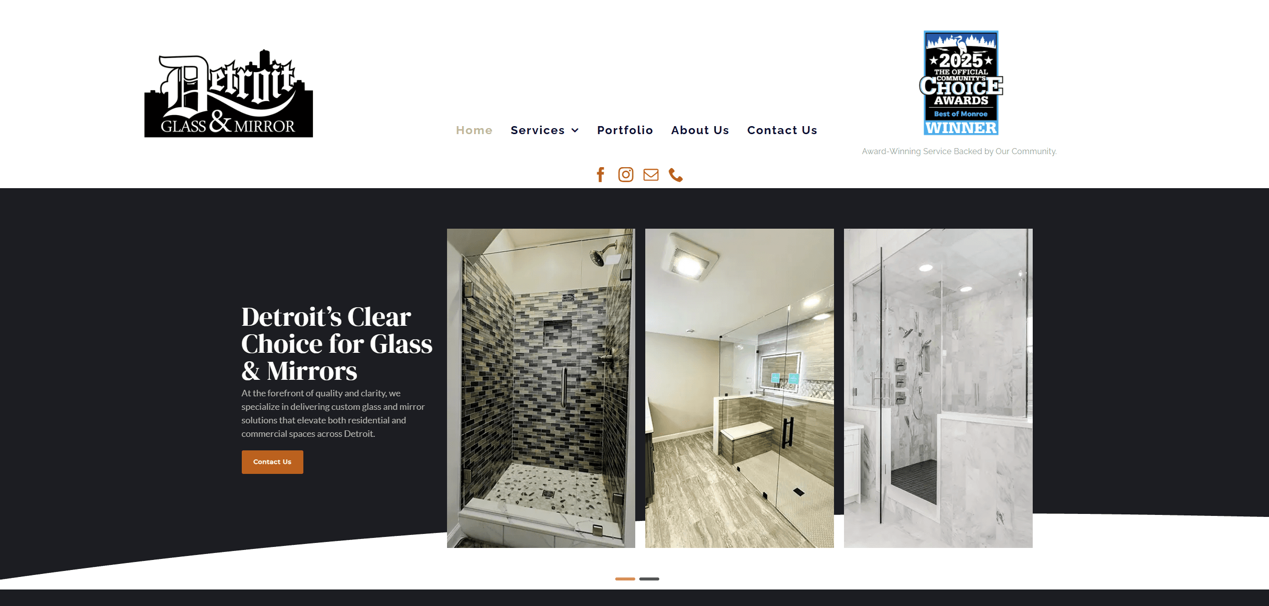 Detroit Glass & Mirror website screenshot