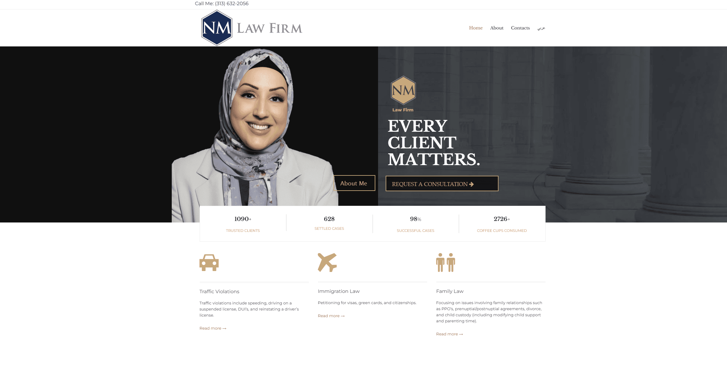 NM Legal Firm website screenshot
