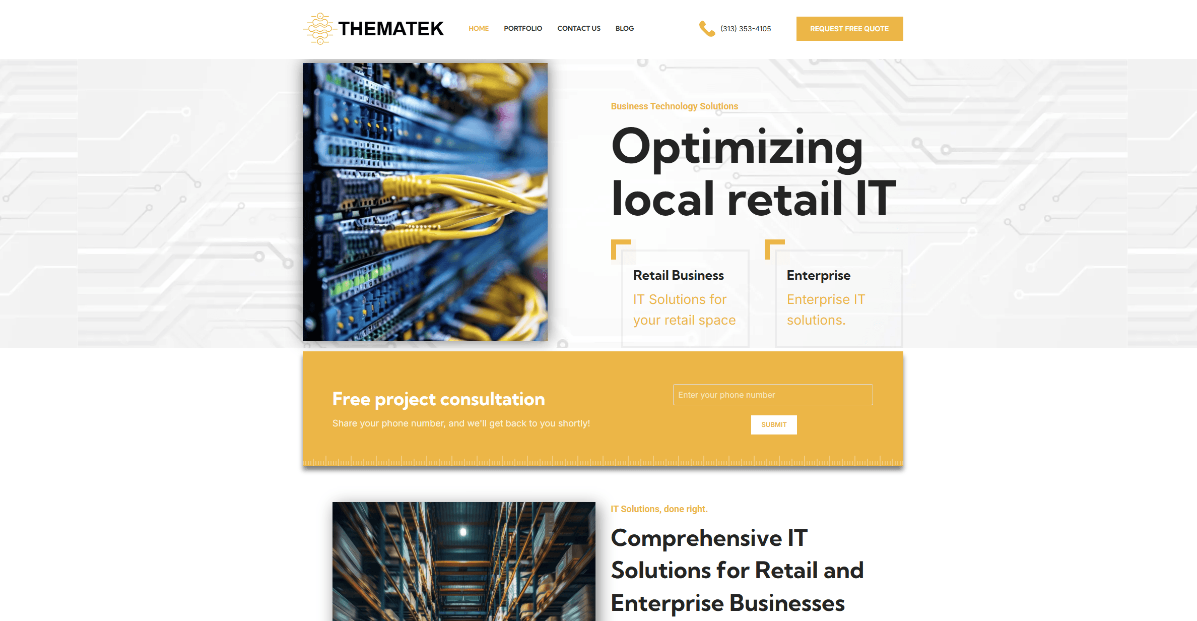 Thematek website screenshot